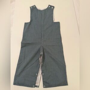 Gingham Snap-Front Overalls - green/Blue/White